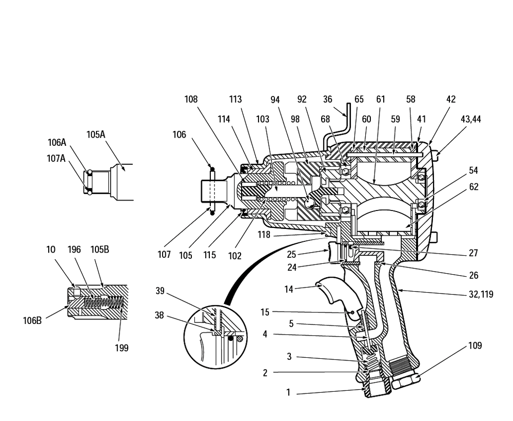 Figure 0 Diagram and Parts List for CP6060-SASAK  Chicago Pneumatic Wrench